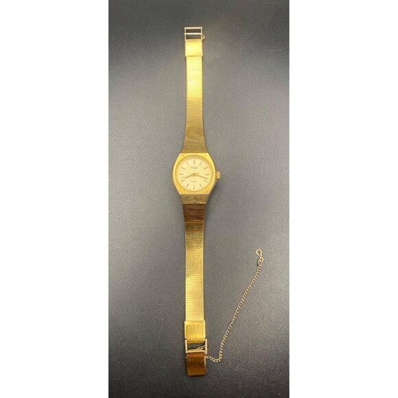 Vintage Pulsar Watch V231-0130 Womens Gold Tone Quartz 1980s New Battery Works - Picture 3 of 13